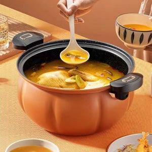 다용도 뚱딴지 눌어붙지 않는 냄비 범용 호박 스튜 냄비 라운드 2인용 압력솥 시간 절약50(8L+찜기)