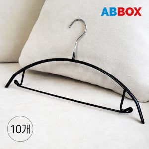 에이비박스 디자인등록 글로시 회전형 논슬립 어깨뿔방지 라운드 옷걸이 멀티 블랙, 10개