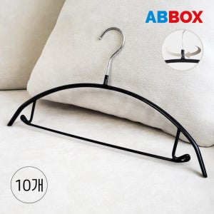 에이비박스 디자인등록 글로시 회전형 논슬립 어깨뿔방지 라운드 옷걸이 멀티 블랙, 10개
