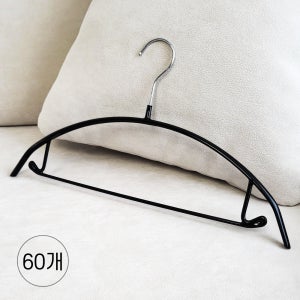 에이비박스 디자인등록 논슬립 어깨뿔방지 회전형 글로시 라운드 옷걸이 멀티 블랙, 60개