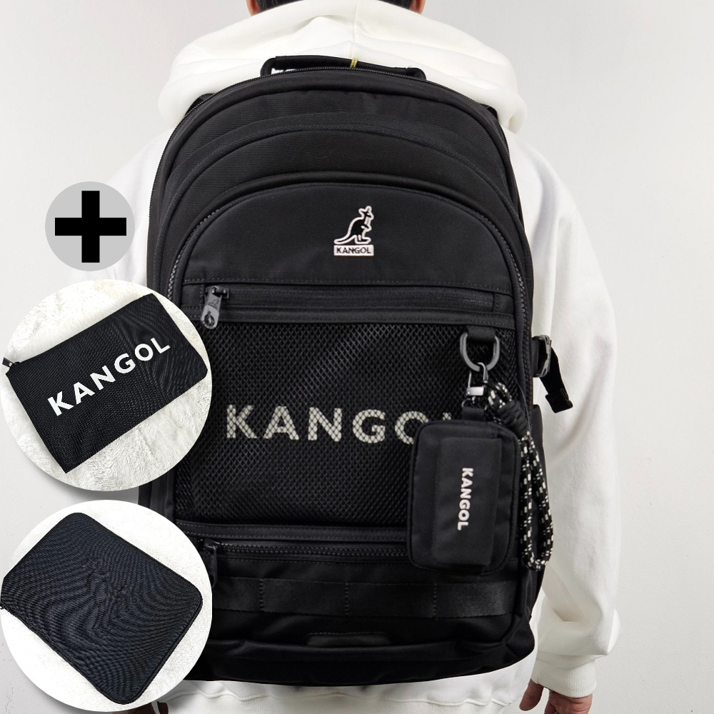 캉골 아이콘 퀀텀 백팩 1466 블랙 에어팟 필통파우치 16인치노트북 중고등학생 책가방