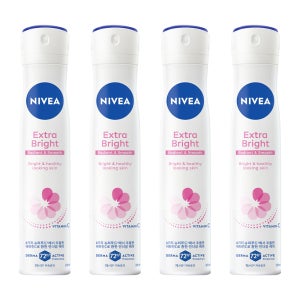 니베아 데오드란트 스프레이 엑스트라 브라이트 프루티, 200ml, 4개