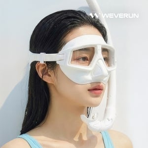 위베런 크러쉬 프리다이빙 마스크 스노쿨링 장비 UV 자외선차단 스노클링 물안경 세트