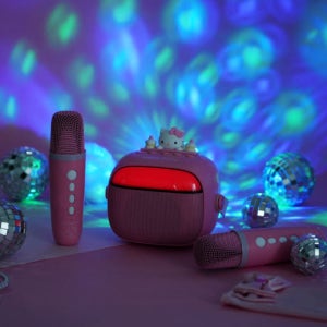 산리오 헬로키티 블루투스 마이크 미니 집 홈 노래방 듀얼 마이크 스피커 세트
