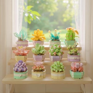 YKO 식물 다육이 나노 블럭 감성 꽃 만들기 미니 DIY 조립 키트 선물 취미 집중력 향상