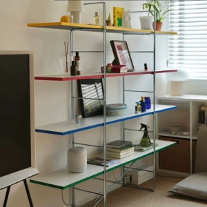 미드센츄리 모듈 선반 쇠테리어 다용도선반 화이트 110x35x150cm