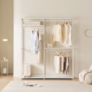 레이디가구 에어랙 철제 드레스룸 시스템옷장 세트 1800 행거형 시스템장