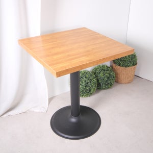 베네딕 대나무 테이블 사각 원형다리 카페 식당 인테리어 600사각+450 원반다리