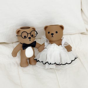 데팡스 쥬팡스웨딩 곰돌이 화분 집들이선물 다육이 플라스틱 인테리어 화분