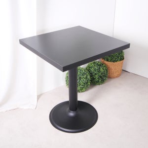 베네딕 블랙 테이블 사각 원형다리 카페 식당 인테리어 600사각+450 원반다리