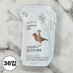 비락 코코브루니 콜드브루 라떼 카페라떼, 200ml, 36개