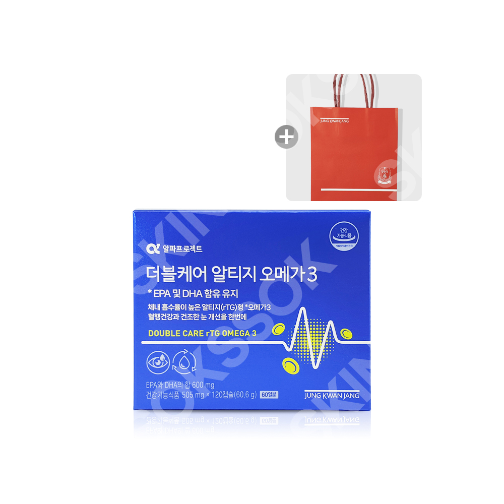 <b>정관장</b> 더블케어 알티지 <b>오메가3</b> 505mg x 120캡슐(1박스)