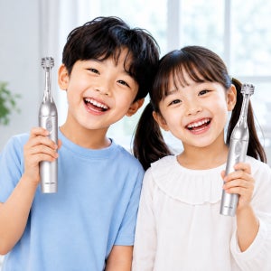 쿨샤 7D 어린이용 자동 전동칫솔 고급형 풀세트 (핸들1 리필모2 무드등 무선충전기 포함)