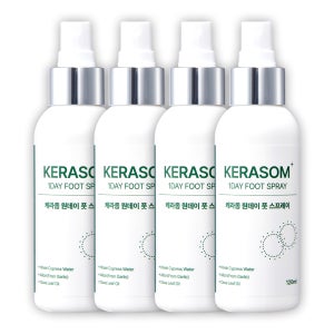 케라좀 원데이 문제성 발 풋스프레이 발각질제거제 120ml, 4개