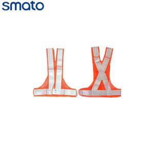 스마토 LED반사안전조끼 SM-110R 반사 형광 주황 작업조끼 망사 메쉬 엑스반도