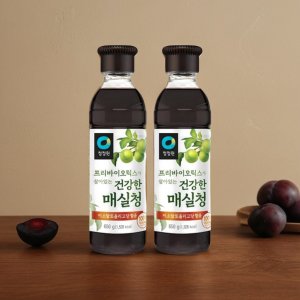 저당 매실청 무설탕 액기스 매실액 원액 과일청, 650g, 2개