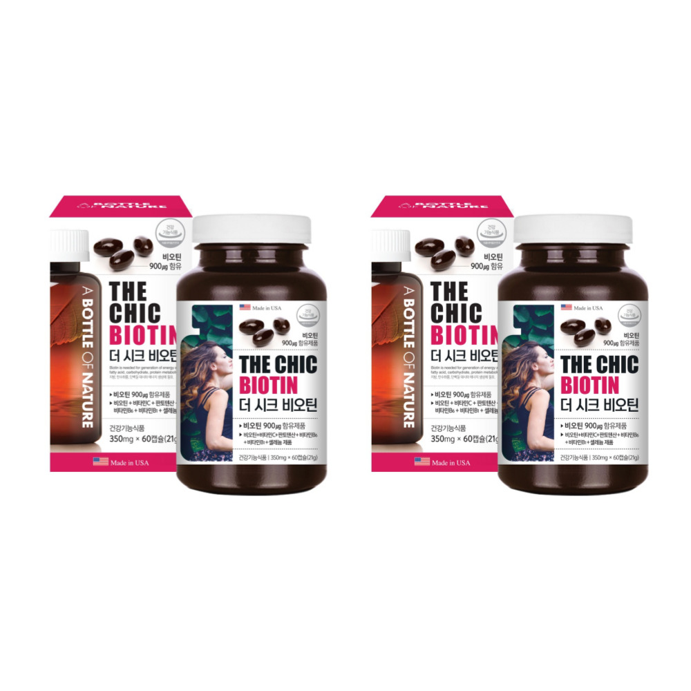 어바틀 <b>더 시크 비오틴</b> 먹는 탈모 흰머리 새치 영양 보충 풍성 + 60캡슐, 2개