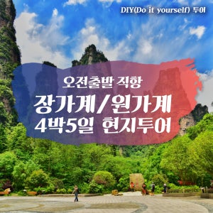 중국 장가계 천문산 4박 5일 소그룹 단독여행-노팁 노옵션 노쇼핑 현지패키지 - 오전출발