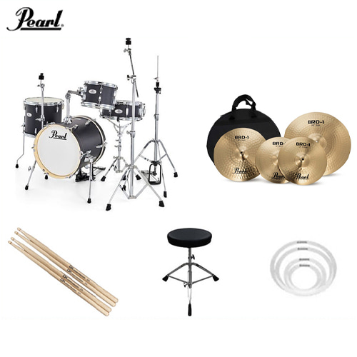 Pearl 미드타운 드럼세트 / 펄 BRD-1 브라스 심벌, 의자, 뮤트링, 스틱 포함