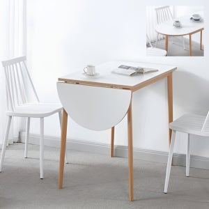 공간활용 확장형 식탁 접이식 반원 2인 미니 테이블