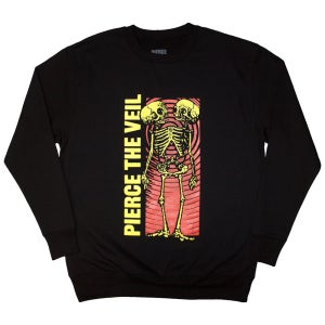 공식 PIERCE THE VEIL 피어스 더 베일 Wavy Skeleton 맨투맨 크루넥 스웨트셔츠
