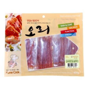 홈쿡 다이어트 안심 오리슬라이스 400g 강아지 저지방 고단백 수제간식 체중관리용