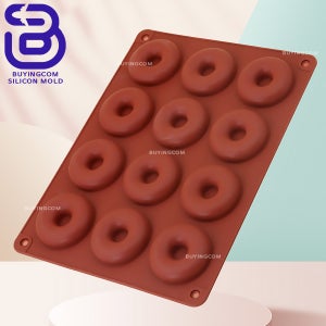 [5개묶음] 기본 도넛 디저트 무스케익 베이글 푸딩 베이킹 실리콘몰드 (50mm/12구)