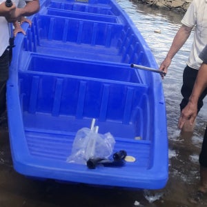 플라스틱 보트 민물 강 화이트 물놀이 150kg 소형 낚시 2m 낚싯배 2칸