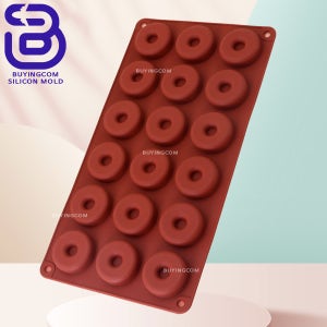 [5개묶음] 납작도넛 디저트 무스케익 초콜렛 젤리 푸딩 베이킹 실리콘몰드 (39mm/18구)