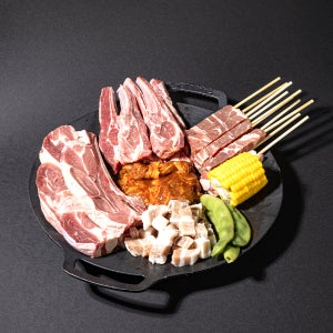 캠핑 양고기 바베큐세트 숄더랙1kg 프렌치랙900g 양꼬치10입 야채믹스 시즈닝 쯔란27g