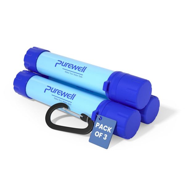 퓨어웰 야외 정수 필터 개인용 빨대 긴급 생존 장비 정수기 캠핑 하이킹 등산 배낭여행용