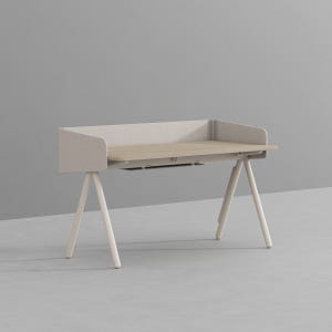 낮은 칸막이 독서실 책상 (멀티데스크 디바이더형) 1400x700mm, 오크