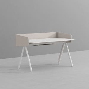 낮은 칸막이 독서실 책상 (멀티데스크 디바이더형) 1400x700mm, 화이트