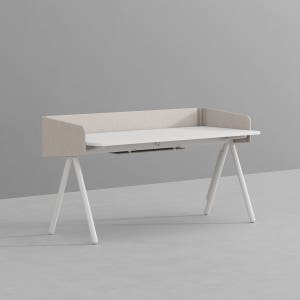 낮은 칸막이 독서실 책상 (멀티데스크 디바이더형) 1600x700mm, 화이트