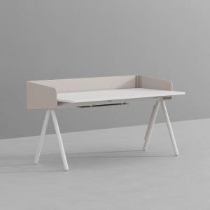 데스커 낮은 칸막이 독서실 책상 (멀티데스크 디바이더형) 1600x800mm, 화이트