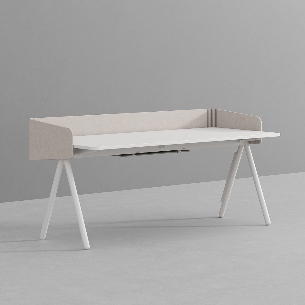 데스커 낮은 칸막이 독서실 책상 (멀티데스크 디바이더형) 1800x800mm, 화이트
