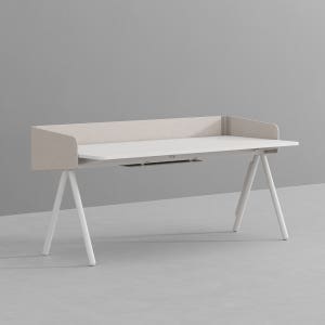 낮은 칸막이 독서실 책상 (멀티데스크 디바이더형) 1800x800mm, 화이트