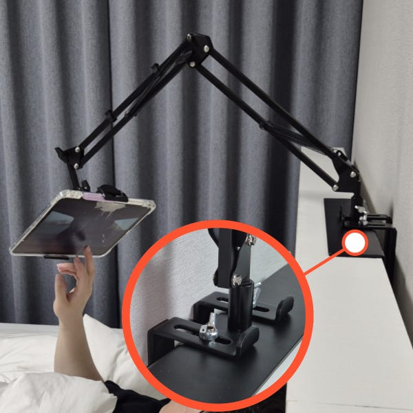 모두의거치 침대핸드폰거치대 누워서 태블릿 자바라 아이패드