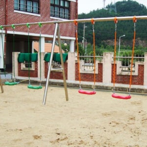 월드스포츠산업 야외놀이터 그네 4인 스텐 WDP-3202