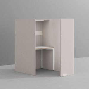 데스커 스터디룸 독서실 책상 (후면차단형) DSFEA1601J 1000x590mm, 화이트+베이지