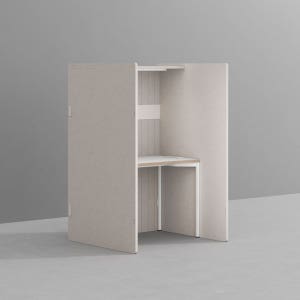 데스커 스터디룸 독서실 책상 DSFEA1001J 1000x590mm, 화이트+베이지