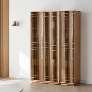 델라 고무나무 원목 수납장 세트 주방 거실 그릇장 부엌 장식장 카페장 1200