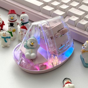 오브룸 물방울 마우스 OV-WM01 버티컬 투명 무선 저소음 블루투스 인체공학