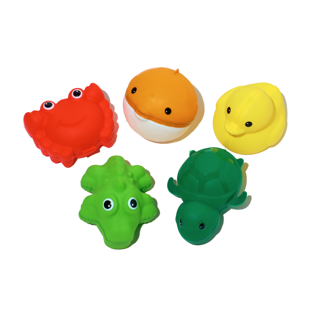 빌랑 실리콘 동물 아기 물놀이장난감 유아 목욕놀이 워터팝스