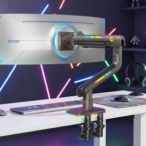 노스바유 팬텀 고중량 싱글 RGB 모니터암 거치대 매트차콜