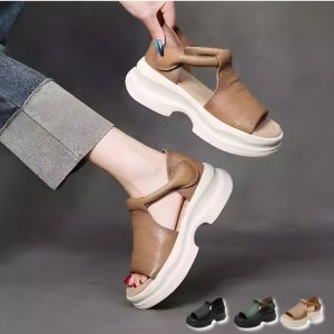 플랫폼 웨지 오픈 토 샌들 발이 편한 여자 샌들 고퀄리티 통굽슬리퍼