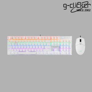 지클릭커 GMK-510X 슈퍼히어로 화이트 갈축 스페셜 게이밍 기계식 키보드 마우스 세트