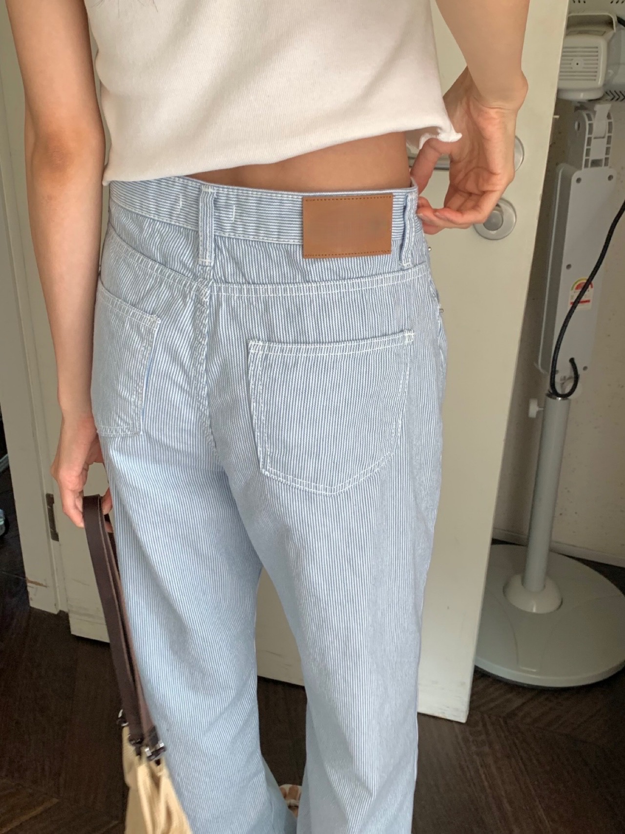 썸머 스트라이프 세미 와이드 팬츠