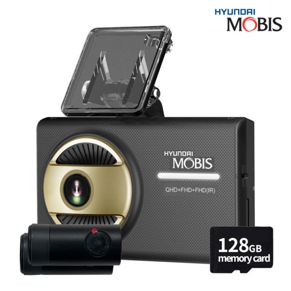 현대모비스 QHD+FHD+FHD 3채널 128GB 급발진 페달 IR 촬영 블랙박스 AX130