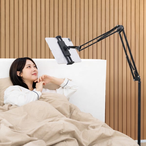 화이트덕 누워서 자바라 핸드폰 태블릿 침대 스탠드 거치대 135cm JGO